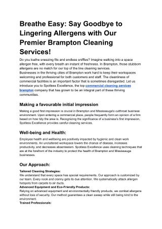 Breathe Easy_ Say Goodbye to Lingering Allergens with Our Premier Brampton Cleaning Services