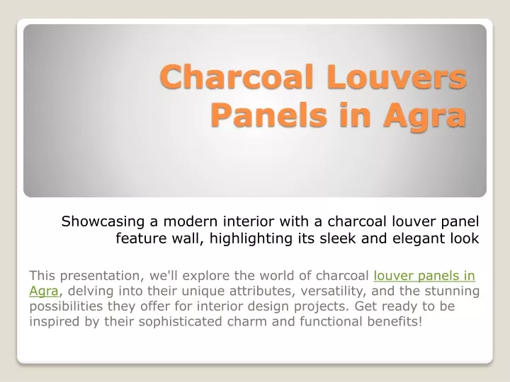 charcoal louvers panels in agra