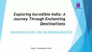 Destinations in India