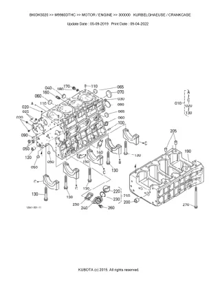 Kubota M9960DTHC Tractor Parts Catalogue Manual (Publishing ID BKIDK5020)