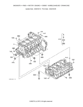 Kubota R065 Wheel Loader Parts Catalogue Manual (Publishing ID BKIDA5076)