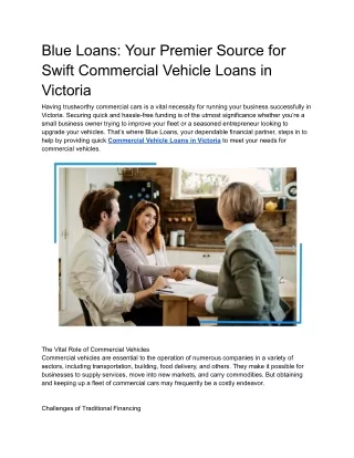 Commercial Vehicle Loans in Victoria
