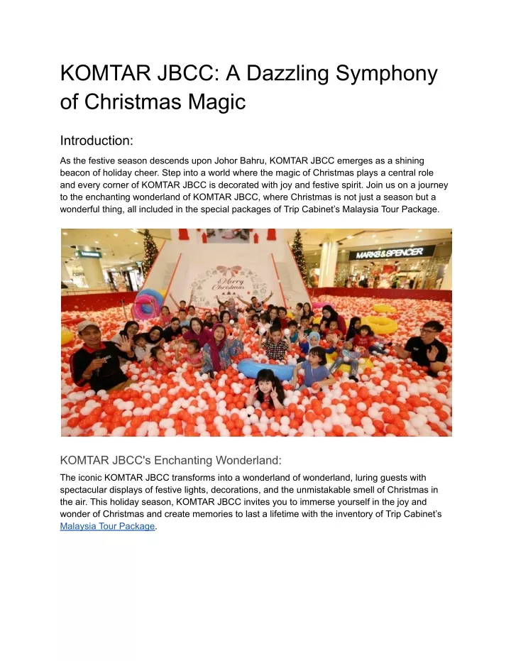 komtar jbcc a dazzling symphony of christmas magic