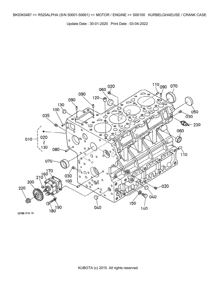 PPT - Kubota R520 ALPHA (SN 50001-50661) Wheel Loader Parts Catalogue ...