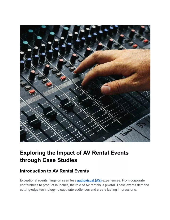 exploring the impact of av rental events through