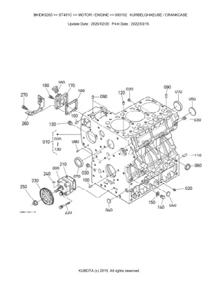 Kubota ST401C Tractor Parts Catalogue Manual (Publishing ID BKIDK5263)