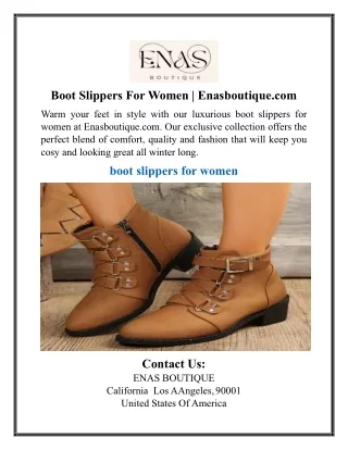 Boot Slippers For Women | Enasboutique.com