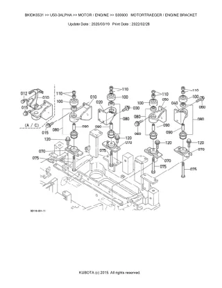 Kubota U50-3 ALPHA Excavator Parts Catalogue Manual (Publishing ID BKIDK0531)