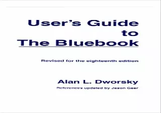 ⭐READ [PDF]⭐  User's Guide to the Bluebook (for The Bluebook: Uniform Syste