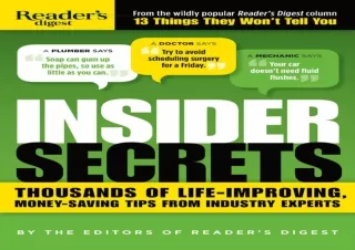 ⚡[PDF] DOWNLOAD⭐  Insider Secrets: Thousands of Life-Improving, Money-Savin