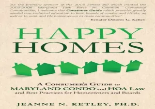 PDF/READ/DOWNLOAD  Happy Homes: A Consumer's Guide to Maryland Condo and HO