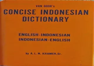 ⚡[PDF] DOWNLOAD⭐  Van Goor's Concise Indonesian Dictionary - English - Indo