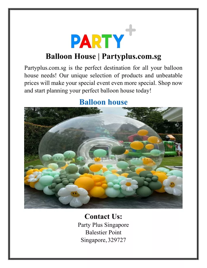 balloon house partyplus com sg