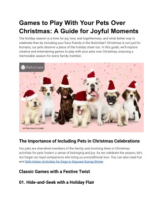 Games to Play With Your Pets Over Christmas_ A Guide for Joyful Moments