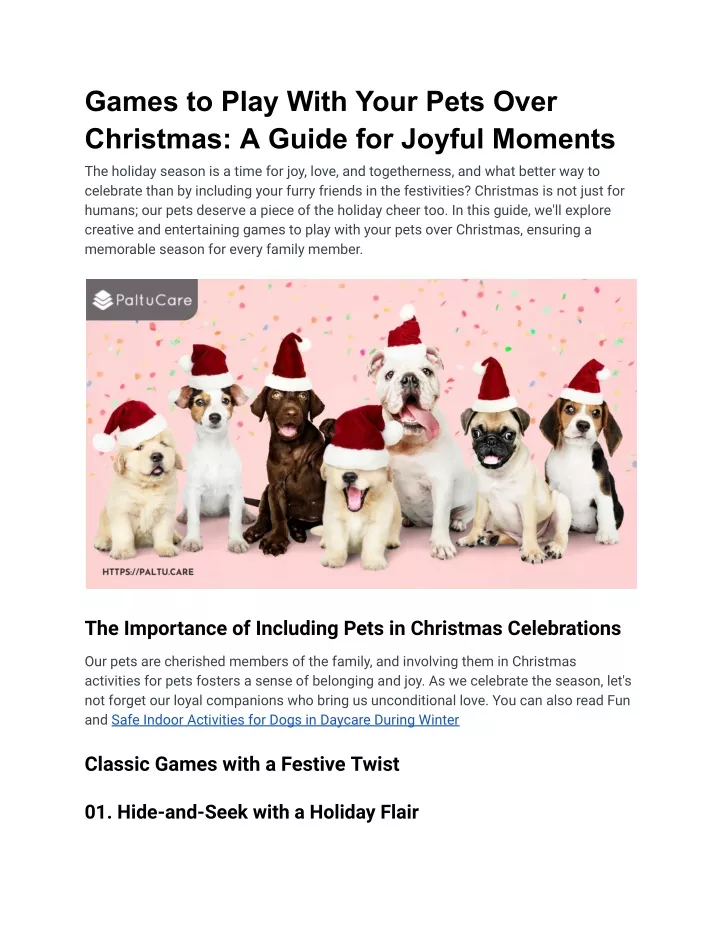 games to play with your pets over christmas