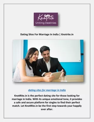 Dating Sites For Marriage In India | Knotrite.in