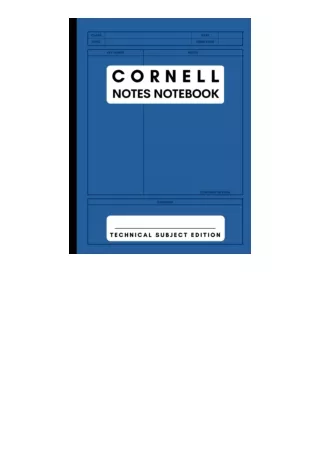 read ❤️ebook (✔️pdf✔️) Cornell Note Taking Notebook Technical Subject Edition):