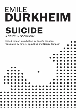 ❤️PDF⚡️ Suicide: A Study In Sociology