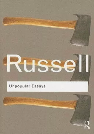Ebook❤️(download)⚡️ Unpopular Essays (Routledge Classics)