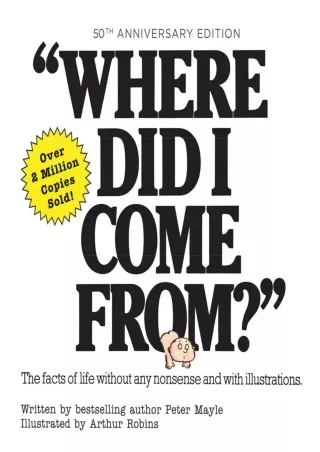 Download⚡️ Where Did I Come From? 50th Anniversary Edition: An Illustrated Children's Book on Human Sexuality