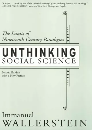 Pdf⚡️(read✔️online) Unthinking Social Science: Limits Of 19Th Century Paradigms