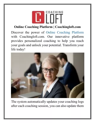 Online Coaching Platform | Coachingloft.com