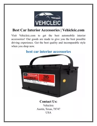 Best Car Interior Accessories | Vehicleic.com