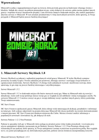 Lista serwerów Samp - Sprawdź popularne serwery w Minecraft!