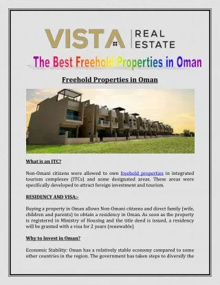 The Best Freehold Properties in Oman
