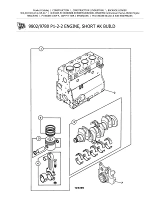 JCB 4CN444S PC (Centremount Servo ARAK Engine) BACKOHE LOADER Parts Catalogue Manual (Serial Number 00920001-00929999)