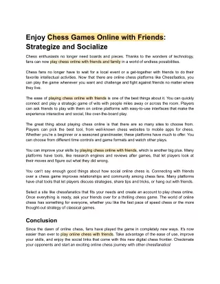 3_Enjoy Chess Games Online with Friends- Strategize and Socialize