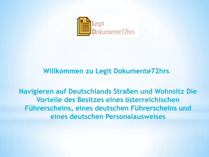 willkommen zu legit dokumente72hrs