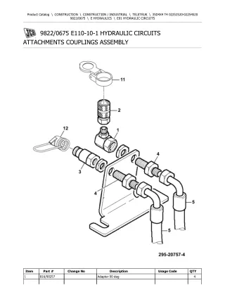 JCB 35D 4X4 T4 Teletruk Parts Catalogue Manual (Serial Number 02252520-02254520)