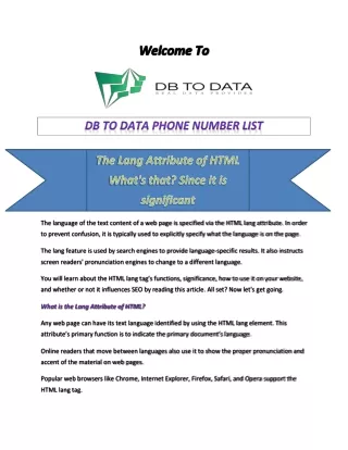 DB TO DATA PHONE NUMBER LIST
