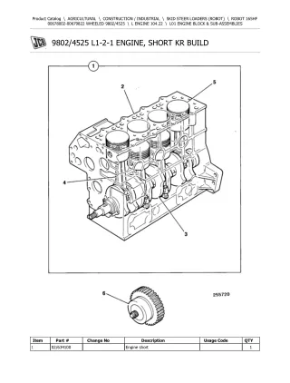 JCB 165HF Robot Parts Catalogue Manual (Serial Number  00678002-00679822)