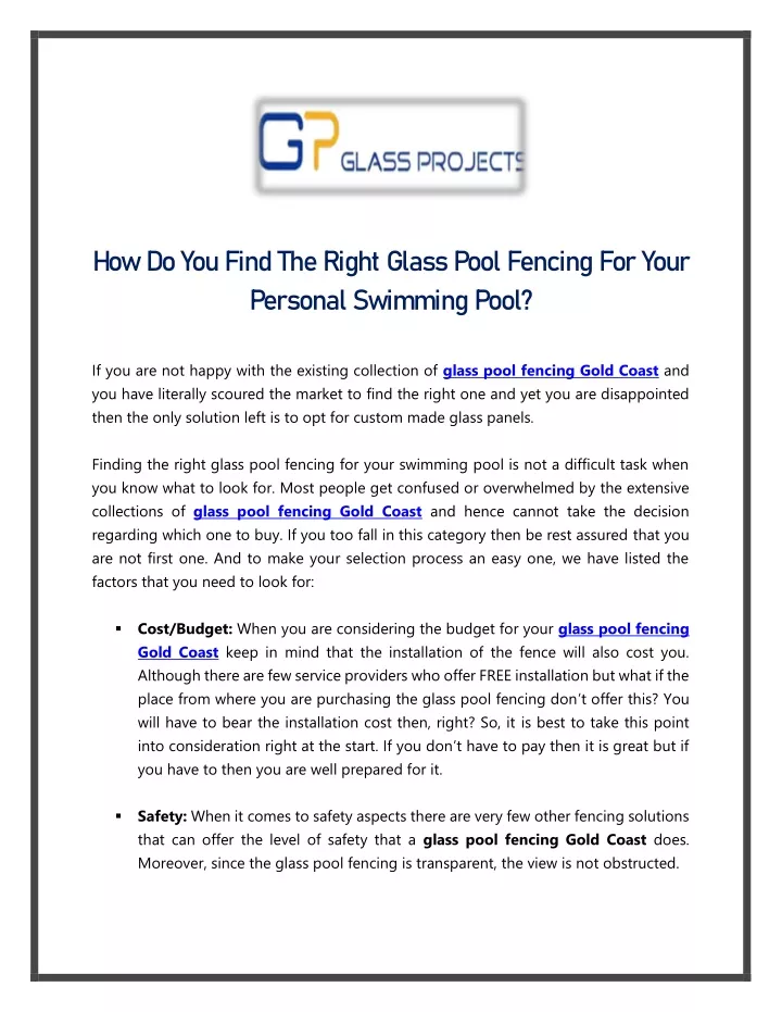 how do you find the right glass pool fencing