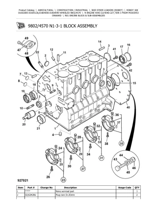 JCB 180 Robot Parts Catalogue Manual (Serial Number  01602000-01605128)