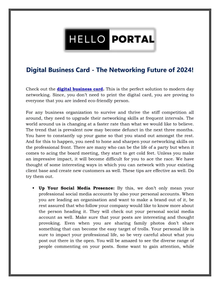 digital business card the networking future