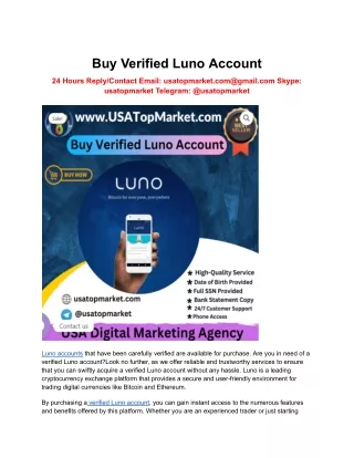 Buy Verified Luno Account