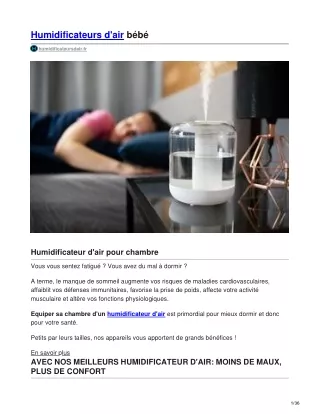 humidificateurs d air b b
