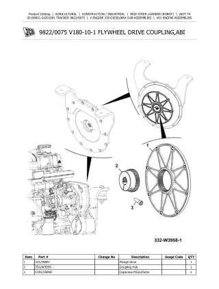 JCB 260T T4 TRACKED Robot Parts Catalogue Manual (Serial Number 02196001-02201001)