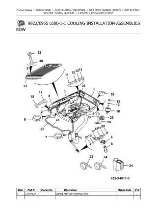 JCB 260T TRACKED Robot Parts Catalogue Manual (Serial Number 02427501-02427800)