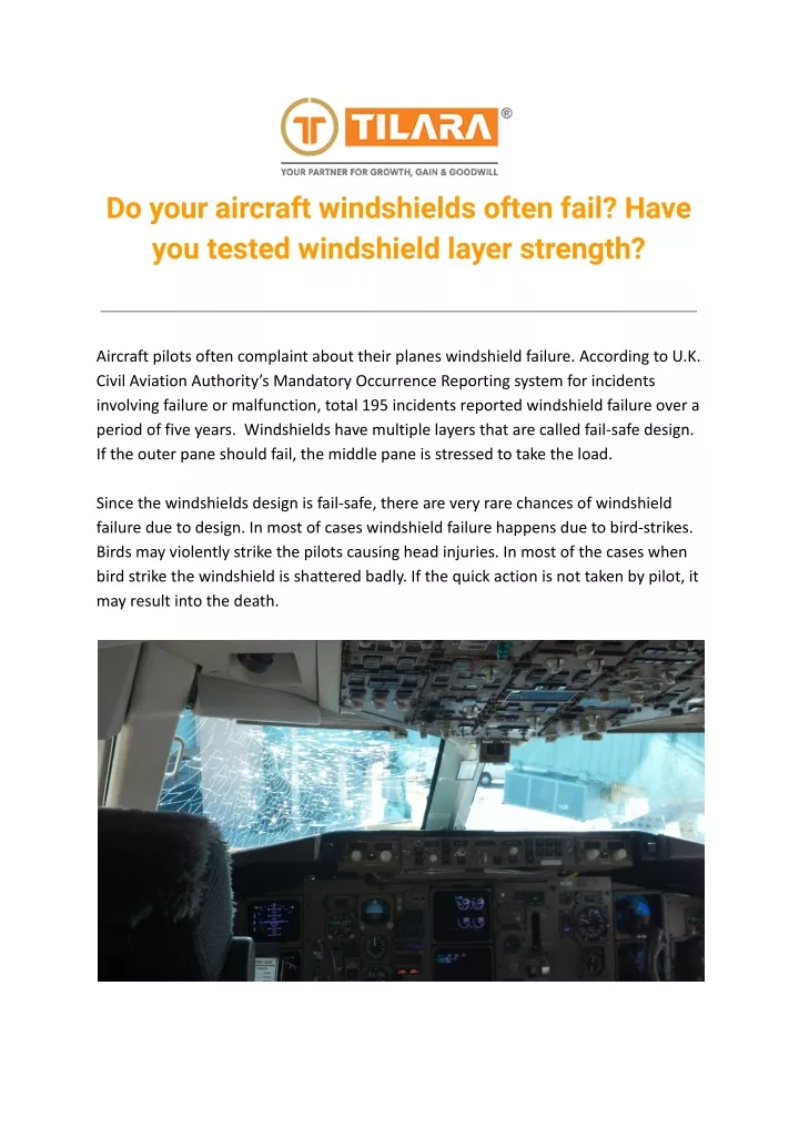 do your aircraft windshields often fail have