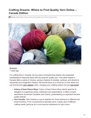 Crafting Dreams Where to Find Quality Yarn Online