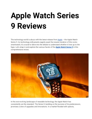 Apple watch series 9 reviews