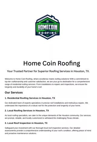 Home Coin Roofing