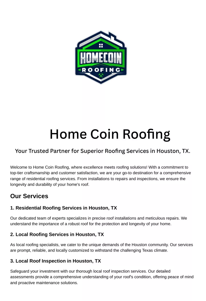 home coin roofing