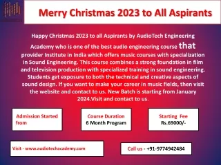 Merry Christmas to All Sound Engineering Aspirants - AudioTech