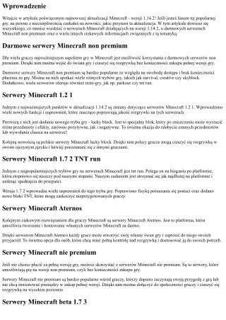 1.14.2 serwery Minecraft - sprawdź, co nowego w tej aktualizacji