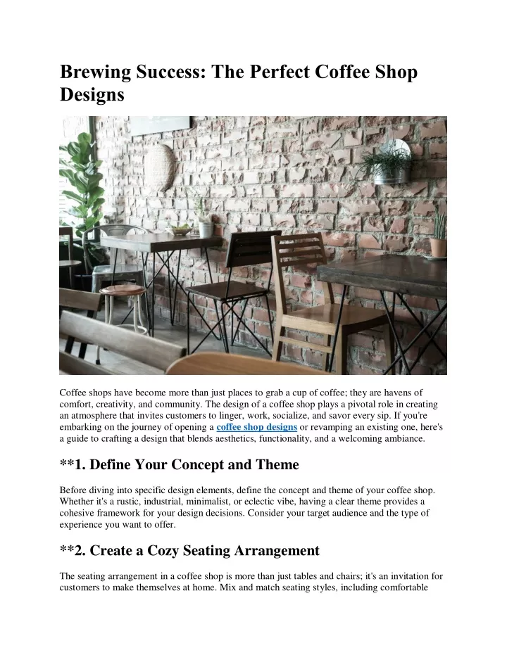 brewing success the perfect coffee shop designs